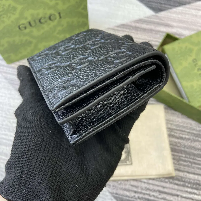 Gucci 815901 GG Emblem mini peněženka černá