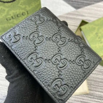 Gucci 815901 GG Emblem mini peněženka černá