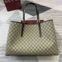 Gucci 815212 GG Emblem Velká taška přes rameno Béžová a černá