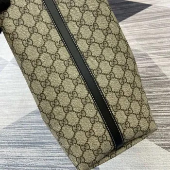 Gucci 815212 GG Emblem Velká taška přes rameno Béžová a černá