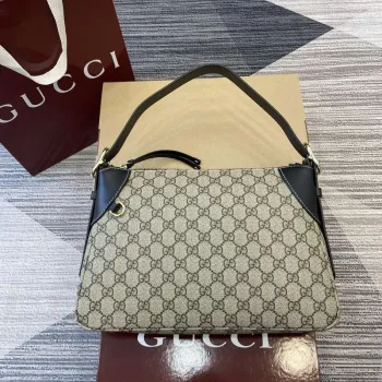 Gucci 815216 GG Emblem střední kabelka přes rameno béžová a černá