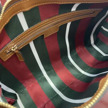 Gucci 815216 GG Emblem střední kabelka přes rameno Béžová a hnědá