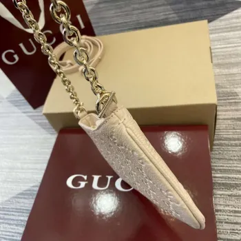 Gucci 815278 GG Emblem super mini taška Béžová