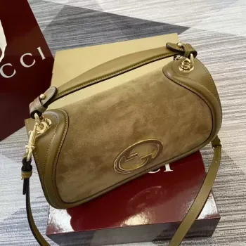 Gucci 815719 Gucci Blondie Medium taška s horním uchopem Světle hnědá semiš
