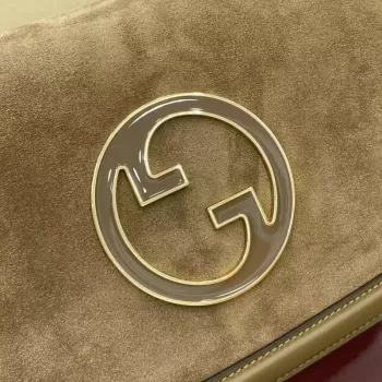 Gucci 815719 Gucci Blondie Medium taška s horním uchopem Světle hnědá semiš