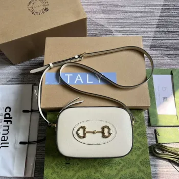Gucci Horsebit 1955 mini ramenní taška 760196 Bílá