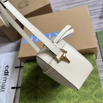 Gucci Horsebit 1955 mini ramenní taška 760196 Bílá