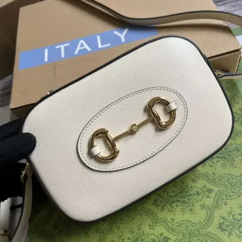 Gucci Horsebit 1955 mini ramenní taška 760196 Bílá