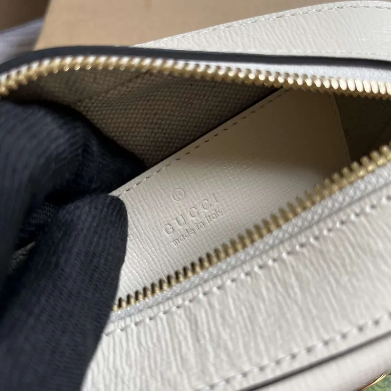 Gucci Horsebit 1955 mini ramenní taška 760196 Bílá