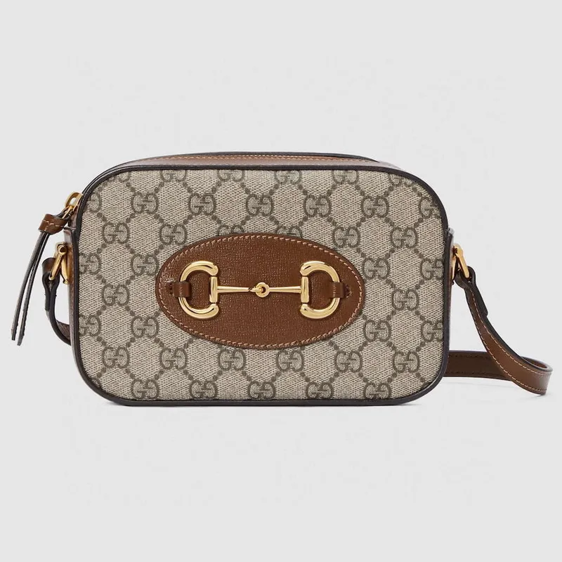 Gucci Horsebit 1955 mini ramenní taška 760196 Hnědá & Béžová