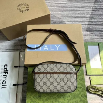 Gucci Horsebit 1955 mini ramenní taška 760196 Hnědá & Béžová