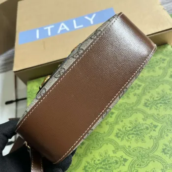 Gucci Horsebit 1955 mini ramenní taška 760196 Hnědá & Béžová