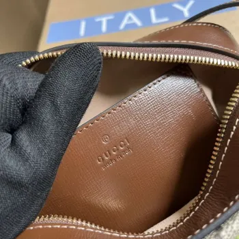 Gucci Horsebit 1955 mini ramenní taška 760196 Hnědá & Béžová