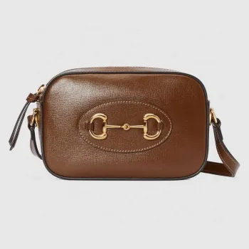 Gucci Horsebit 1955 mini ramenní taška 760196 Hnědá