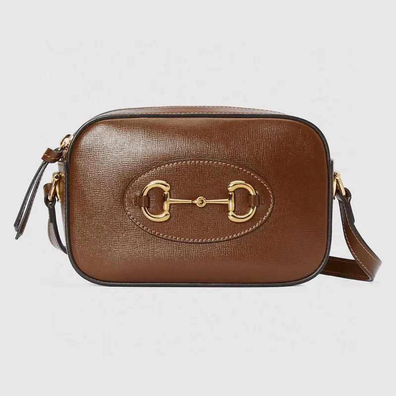 Gucci Horsebit 1955 mini ramenní taška 760196 Hnědá