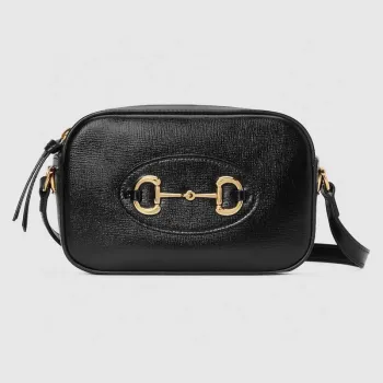 Gucci Horsebit 1955 mini ramenní taška 760196 Černá