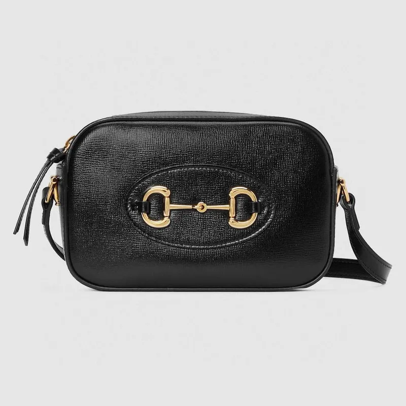 Gucci Horsebit 1955 mini ramenní taška 760196 Černá