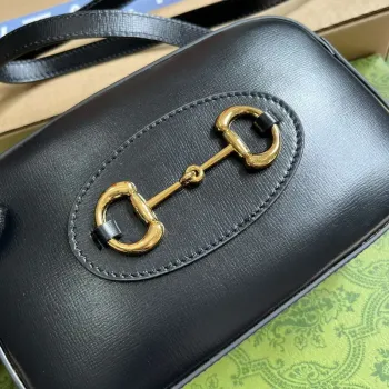 Gucci Horsebit 1955 mini ramenní taška 760196 Černá