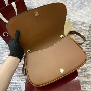 Gucci 815716 Gucci Blondie Medium taška s horním uchopem Hnědá & Béžová bavlněná lněná plátno