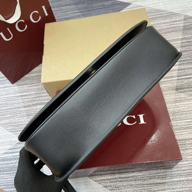 Gucci 815716 Gucci Blondie Medium taška s horním držadlem Černá& Béžová bavlněná lněná plátno