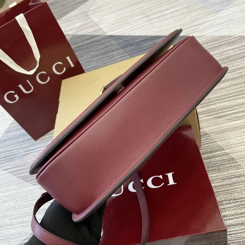 Gucci 815716 Gucci Blondie Medium taška s horním uchem vínově červená