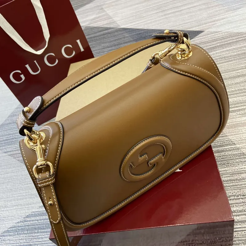 Gucci 815716 Gucci Blondie Medium taška s horním uchem Hnědá