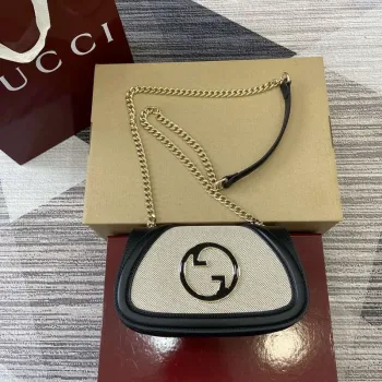 Gucci 815711 Gucci Blondie mini ramenní taška Béžová＆Černá