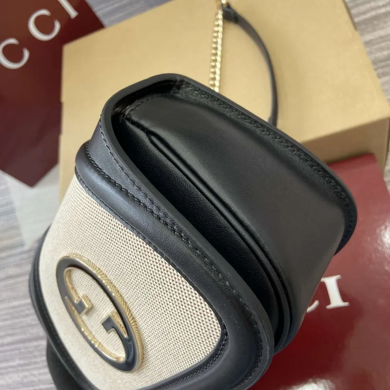 Gucci 815711 Gucci Blondie mini ramenní taška Béžová＆Černá