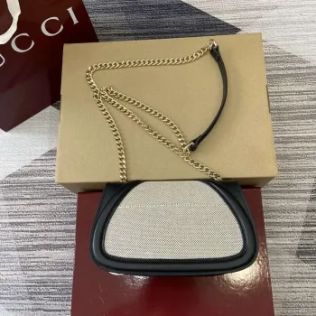 Gucci 815711 Gucci Blondie mini ramenní taška Béžová＆Černá