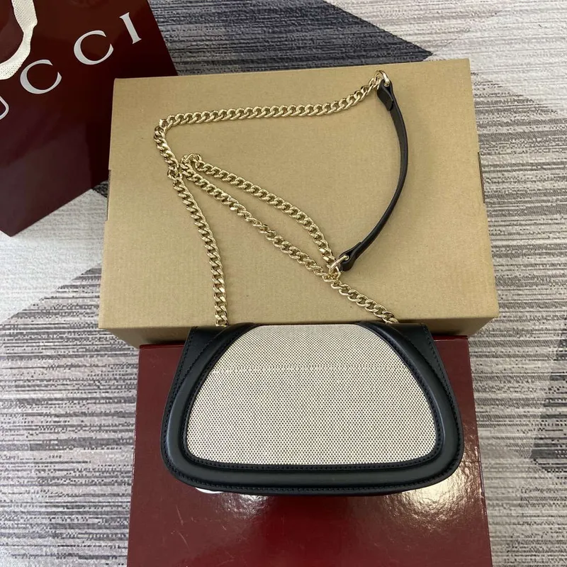 Gucci 815711 Gucci Blondie mini ramenní taška Béžová＆Černá