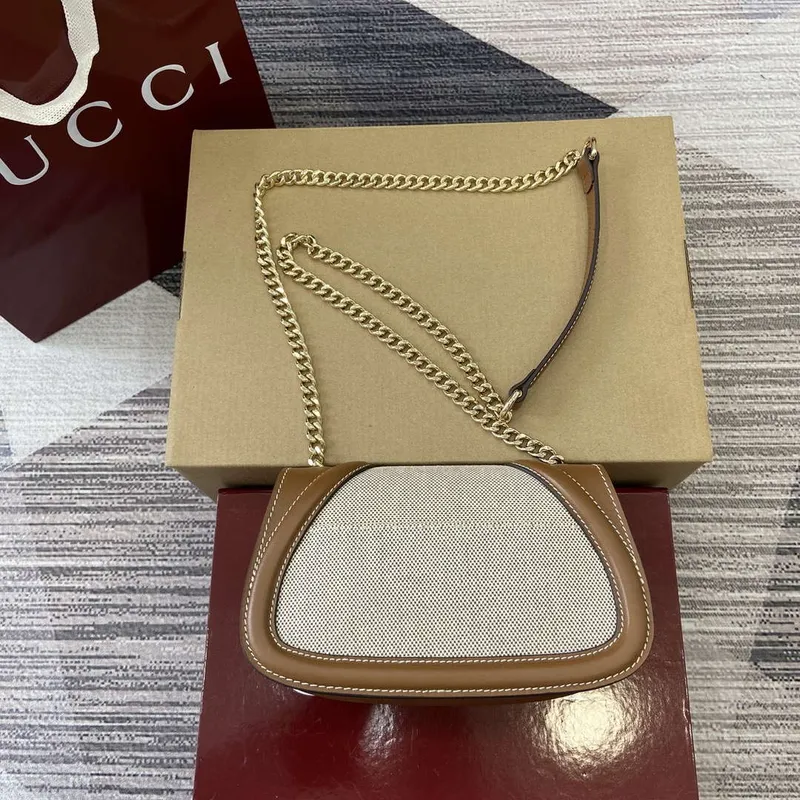Gucci 815711 Gucci Blondie mini ramenní taška Hnědá & Béžová
