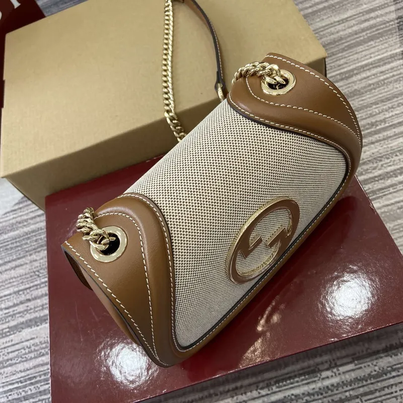Gucci 815711 Gucci Blondie mini ramenní taška Hnědá & Béžová