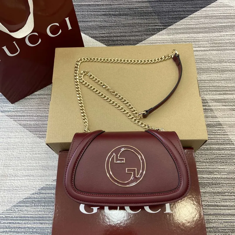 Gucci 815711 Gucci Blondie mini ramenní taška vínově červená