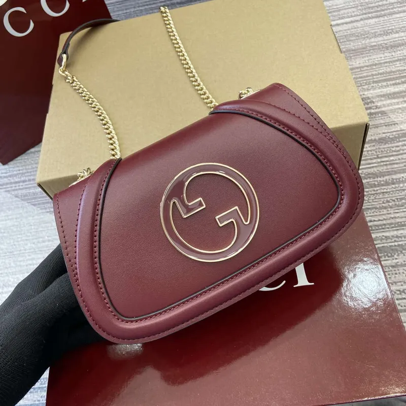Gucci 815711 Gucci Blondie mini ramenní taška vínově červená