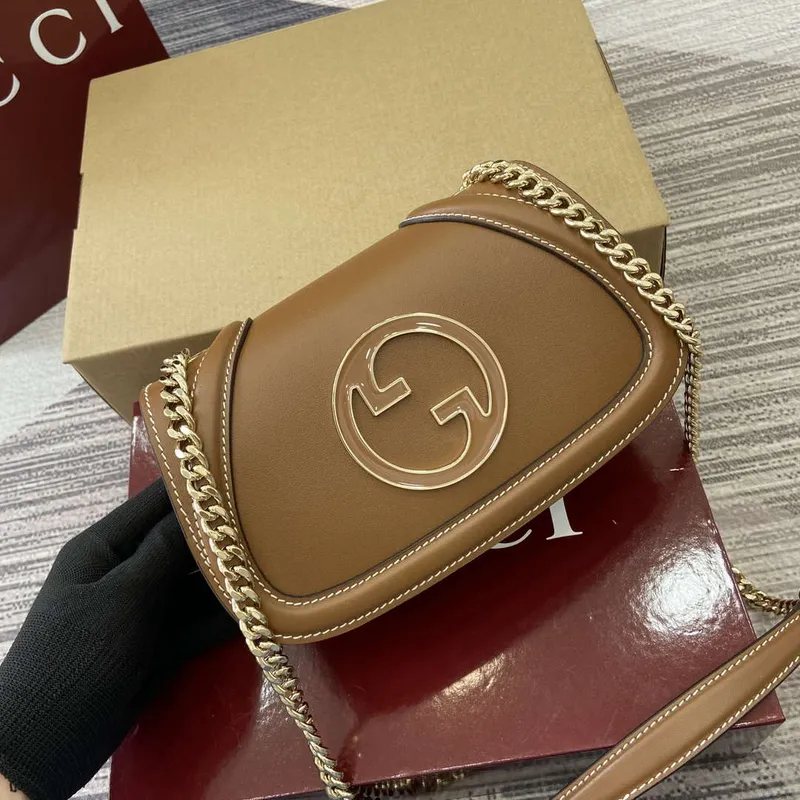 Gucci 815711 Gucci Blondie mini ramenní taška Hnědá