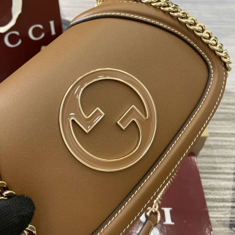 Gucci 815711 Gucci Blondie mini ramenní taška Hnědá