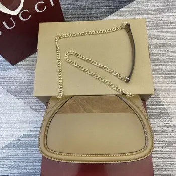 Gucci 815715 Gucci Blondie malá kabelka přes rameno Hnědá semišová kůže