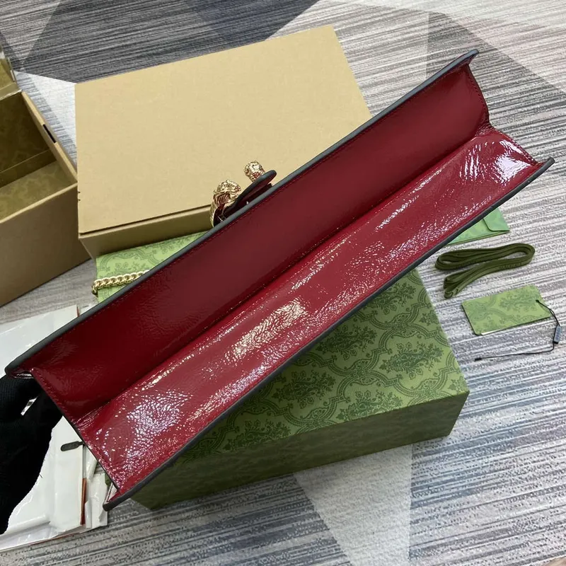 Gucci 795003 Dionysus velká kabelka přes rameno vínově červená