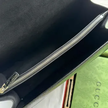 Gucci 795005 GG Dionysus malá ramenní taška černá lakovaná kůže