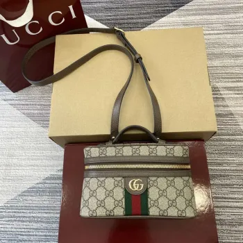 Gucci 816357 Ophidia Super Mini Kabelka přes rameno Hnědá