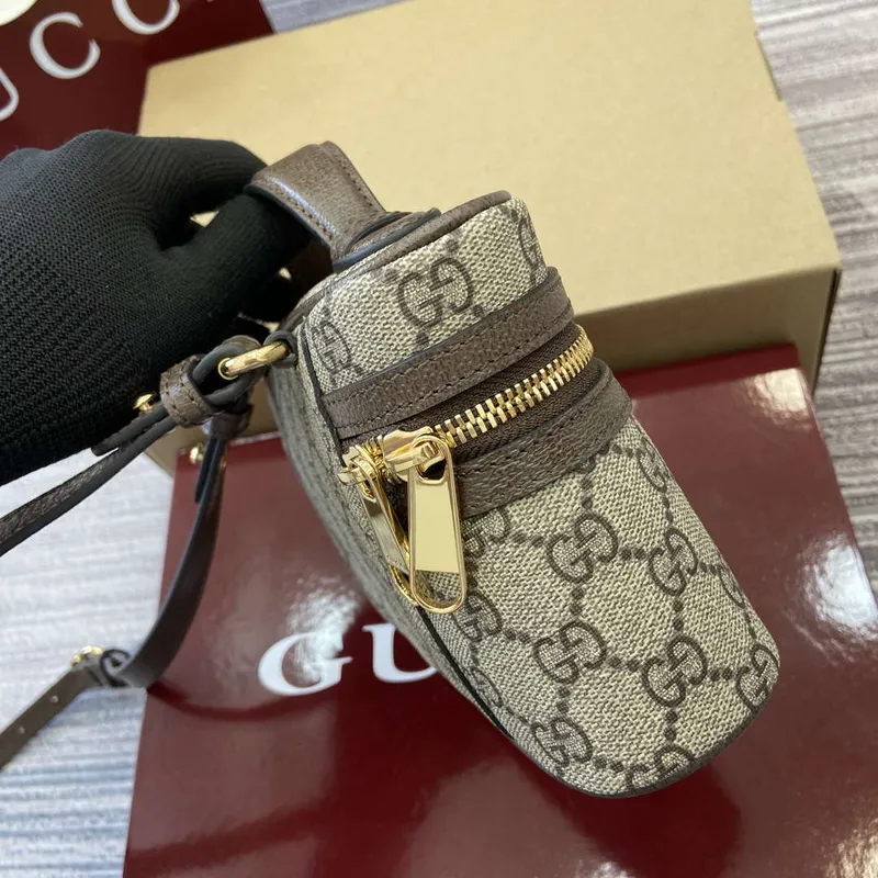 Gucci 816357 Ophidia Super Mini Kabelka přes rameno Hnědá
