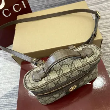 Gucci 816357 Ophidia Super Mini Kabelka přes rameno Hnědá