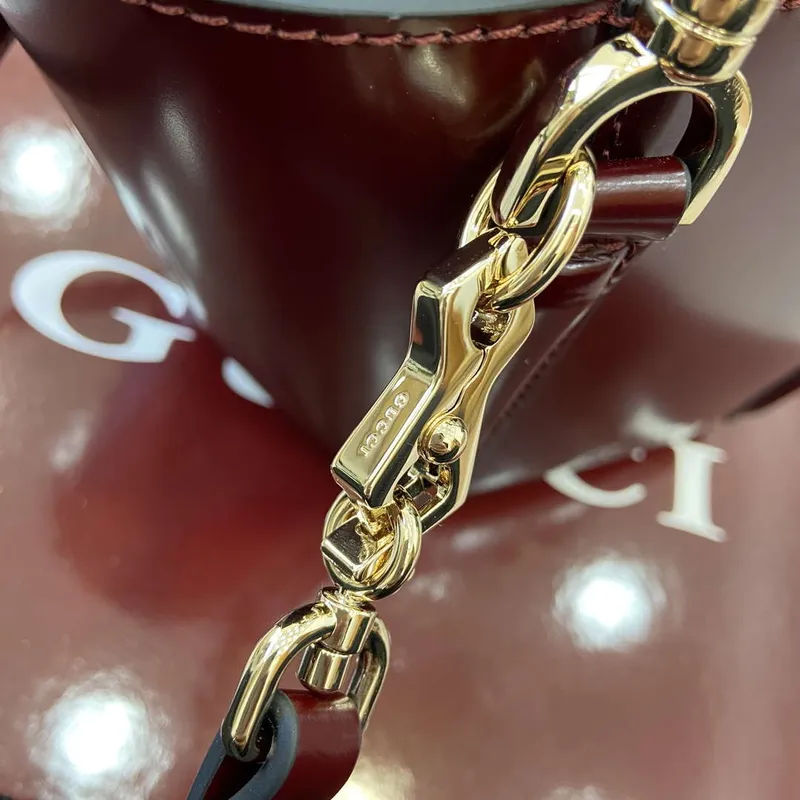 Gucci 805832 Mini Bamboo Top Handle Tote Bag vínově červená