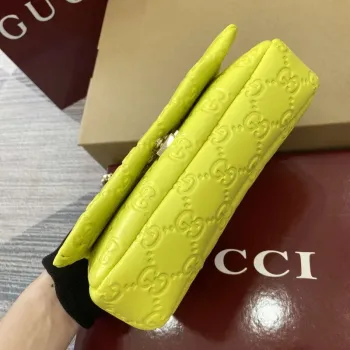 Gucci 806017 GG Milano Mini Top Handle Bag smaragdově zelená GG nadýchaná kůže