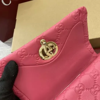 Gucci 806017 GG Milano Mini Top Handle Bag Růžová GG puffy kůže