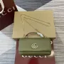 Gucci 806017 GG Milano Mini Top Handle Bag Zelená nadýchaná kůže