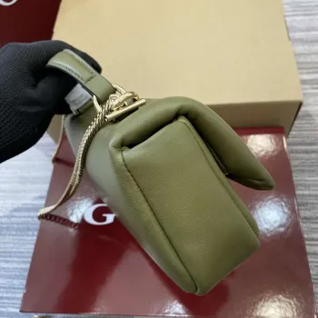 Gucci 806017 GG Milano Mini Top Handle Bag Zelená nadýchaná kůže