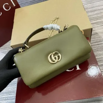 Gucci 806017 GG Milano Mini Top Handle Bag Zelená nadýchaná kůže