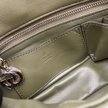 Gucci 806017 GG Milano Mini Top Handle Bag Zelená nadýchaná kůže