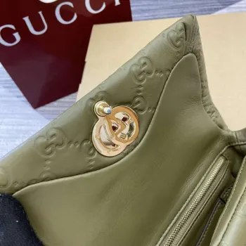Gucci 806017 GG Milano Mini Top Handle Bag Zelená GG měkká kůže